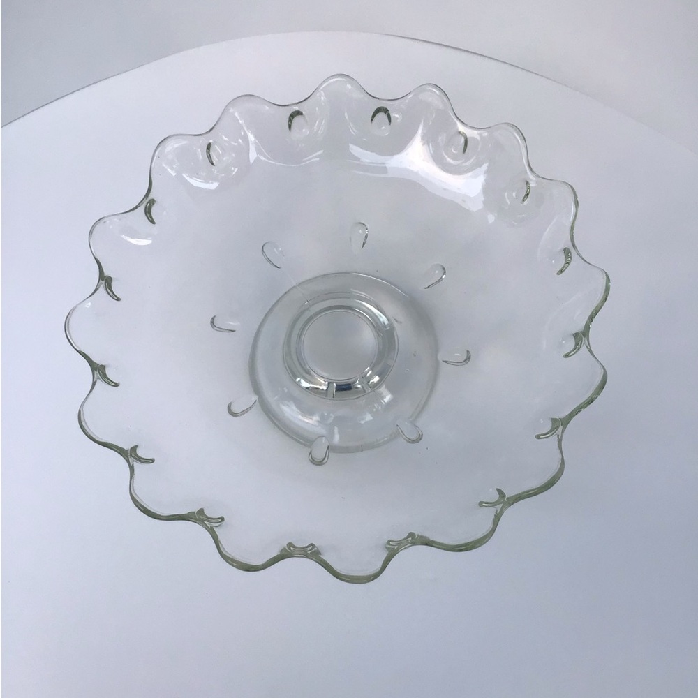 Elegant Teardrop compote,Indiana Glass crystal #1011 MCM